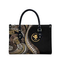 Hawaii Pineapple Brown Tribal Pattern Leather Bag LT01 - Polynesian Pride