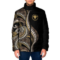 Hawaii Pineapple Brown Tribal Pattern Padded Jacket LT01 Men Brown - Polynesian Pride