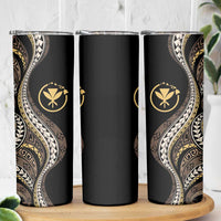 Hawaii Pineapple Brown Tribal Pattern Skinny Tumbler - Polynesian Pride