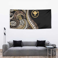 Hawaii Pineapple Brown Tribal Pattern Tapestry - Polynesian Pride