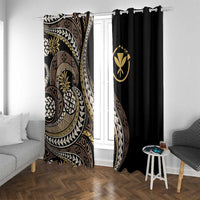 Hawaii Pineapple Brown Tribal Pattern Window Curtain - Polynesian Pride