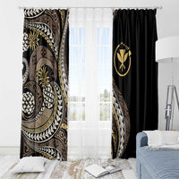 Hawaii Pineapple Brown Tribal Pattern Window Curtain - Polynesian Pride