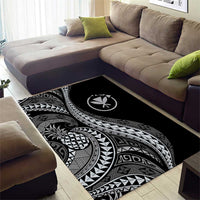 Hawaii Pineapple Gray Scale Tribal Pattern Area Rug - Polynesian Pride