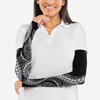 Hawaii Pineapple Gray Scale Tribal Pattern Arm Sleeves - Polynesian Pride