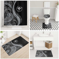 Hawaii Pineapple Gray Scale Tribal Pattern Bathroom Set - Polynesian Pride