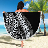 Hawaii Pineapple Gray Scale Tribal Pattern Beach Blanket - Polynesian Pride