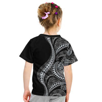 Hawaii Pineapple Gray Scale Tribal Pattern Kid T Shirt - Polynesian Pride