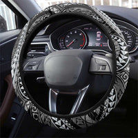 Hawaii Pineapple Gray Scale Tribal Pattern Steering Wheel Cover - Polynesian Pride