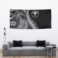 Hawaii Pineapple Gray Scale Tribal Pattern Tapestry - Polynesian Pride