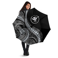 Hawaii Pineapple Gray Scale Tribal Pattern Umbrella - Polynesian Pride