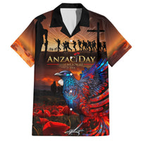 New Zealand Tui Bird Soldier ANZAC Hawaiian Shirt Lest We Forget LT03 Black - Polynesian Pride
