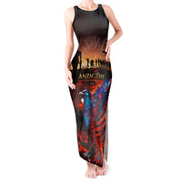 New Zealand Tui Bird Soldier ANZAC Tank Maxi Dress Lest We Forget LT03
