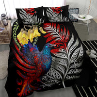 New Zealand Kohwhai Tui Bird Bedding Set Silver Fern Version LT03 - Polynesian Pride