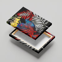 New Zealand Kohwhai Tui Bird Canvas Wall Art Silver Fern Version LT03 - Polynesian Pride