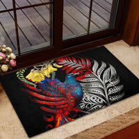 New Zealand Kohwhai Tui Bird Rubber Doormat Silver Fern Version LT03 - Polynesian Pride