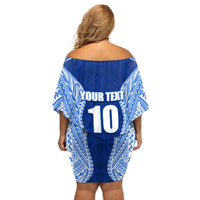 Custom Manu Samoa Rugby Off Shoulder Short Dress Polynesian Tattoo LT03 - Polynesian Pride