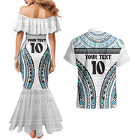 Custom Flying Fijians Rugby Couples Matching Mermaid Dress and Hawaiian Shirt Tapa Tribal Cloth LT03 - Polynesian Pride