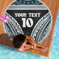 Custom Flying Fijians Rugby Beach Blanket Tapa Tribal Cloth Black Color