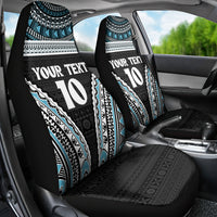 Custom Flying Fijians Rugby Car Seat Cover Tapa Tribal Cloth Black Color