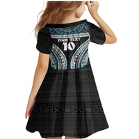 Custom Flying Fijians Rugby Family Matching Mermaid Dress and Hawaiian Shirt Tapa Tribal Cloth Black Color LT03 - Polynesian Pride