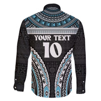 Custom Flying Fijians Rugby Family Matching Mermaid Dress and Hawaiian Shirt Tapa Tribal Cloth Black Color LT03 - Polynesian Pride