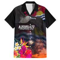 Kiribati Independence Day Family Matching Tank Maxi Dress and Hawaiian Shirt Frigatebird and Plumeria Hibiscus Flower