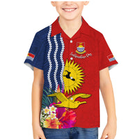 Kiribati Independence Day Family Matching Mermaid Dress and Hawaiian Shirt Kiribati Map With Flag Color