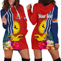 Kiribati Independence Day Hoodie Dress Kiribati Map With Flag Color