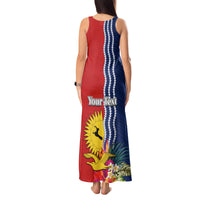 Kiribati Independence Day Tank Maxi Dress Kiribati Map With Flag Color