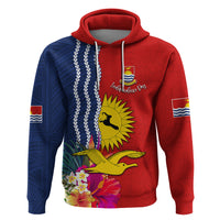 Kiribati Independence Day Zip Hoodie Kiribati Map With Flag Color