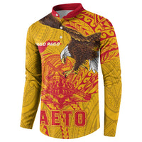 Personalized American Samoa Fautasi Race Button Sweatshirt Aeto Pago Pago with Eagle Samoan Tribal Patterns