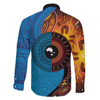 Fiji and Australia Together Family Matching Puletasi and Hawaiian Shirt Tapa Tribal Tattoo mix Aboriginal Pattern LT03 - Polynesian Pride