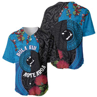 Fiji and New Zealand Together Baseball Jersey Tapa Maori Tattoo mix Tagimoucia and Pohutukawa LT03 - Polynesian Pride