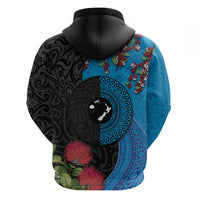 Fiji and New Zealand Together Hoodie Tapa Maori Tattoo mix Tagimoucia and Pohutukawa