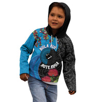 Fiji and New Zealand Together Kid Hoodie Tapa Maori Tattoo mix Tagimoucia and Pohutukawa