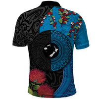 Fiji and New Zealand Together Polo Shirt Tapa Maori Tattoo mix Tagimoucia and Pohutukawa