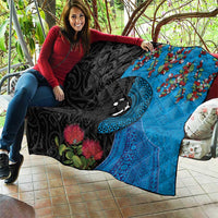 Fiji and New Zealand Together Quilt Tapa Maori Tattoo mix Tagimoucia and Pohutukawa LT03 - Polynesian Pride