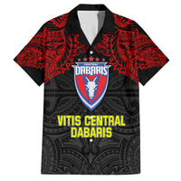 Custom Vitis Central Dabaris Rugby Family Matching Off Shoulder Maxi Dress and Hawaiian Shirt Papua New Guinea Polynesian Tattoo LT03 Dad's Shirt - Short Sleeve Red - Polynesian Pride