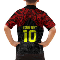 Custom Vitis Central Dabaris Rugby Family Matching Puletasi Dress and Hawaiian Shirt Papua New Guinea Polynesian Tattoo LT03 - Polynesian Pride