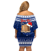 Personalised Tokelau Christmas Family Matching Off Shoulder Short Dress and Hawaiian Shirt Santa Claus Tokelau Flag and Coat of Arms with Polynesian Pattern LT03 - Polynesian Pride