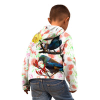 New Zealand Pohutukawa Tui Bird Kid Hoodie Kowhai Version LT03 - Polynesian Pride
