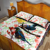 New Zealand Pohutukawa Tui Bird Quilt Bed Set Kowhai Version LT03 - Polynesian Pride
