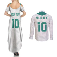 Custom New Zealand Football Couples Matching Summer Maxi Dress and Long Sleeve Button Shirt Go All Silver Ferns - Towards World Cup 2026 LT03 - Polynesian Pride