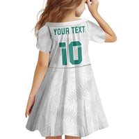 Custom New Zealand Football Family Matching Off Shoulder Short Dress and Hawaiian Shirt Go All Silver Ferns - Towards World Cup 2026