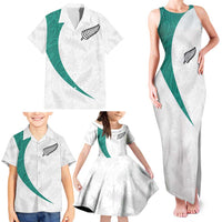 Custom New Zealand Football Family Matching Tank Maxi Dress and Hawaiian Shirt Go All Silver Ferns - Towards World Cup 2026