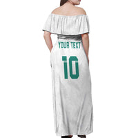 Custom New Zealand Football Off Shoulder Maxi Dress Go All Silver Ferns - Towards World Cup 2026 LT03 - Polynesian Pride