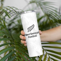 Custom New Zealand Football Skinny Tumbler Go All Silver Ferns - Towards World Cup 2026 LT03 - Polynesian Pride