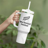 Custom New Zealand Football Tumbler With Handle Go All Silver Ferns - Towards World Cup 2026