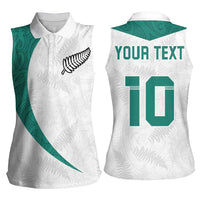Custom New Zealand Football Women Sleeveless Polo Shirt Go All Silver Ferns - Towards World Cup 2026