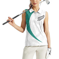 Custom New Zealand Football Women Sleeveless Polo Shirt Go All Silver Ferns - Towards World Cup 2026